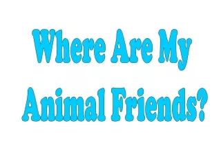 Where Are My  Animal Friends?