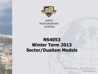 NS4053  Winter Term 2013 Sector/Dualism Models