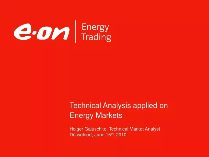 technical analysis applied on energy markets