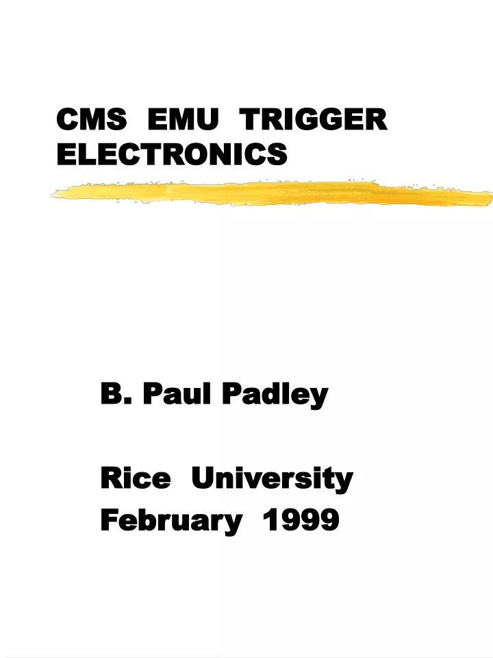 cms emu trigger electronics