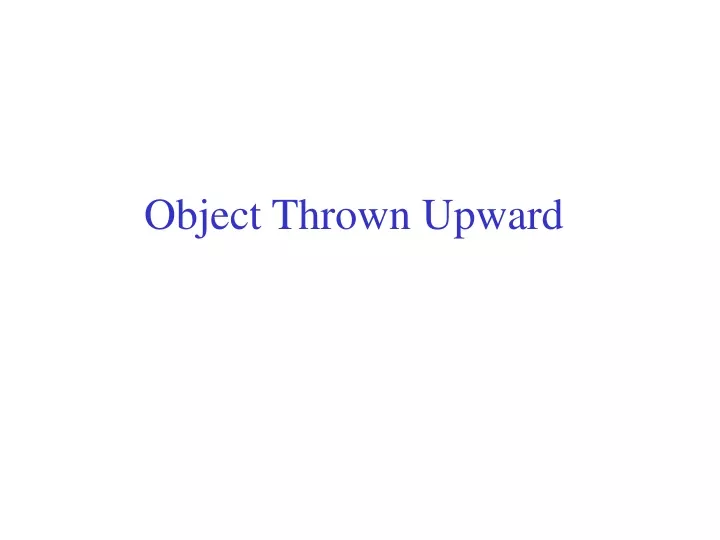 object thrown upward