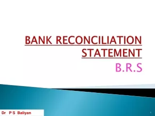 BANK RECONCILIATION STATEMENT