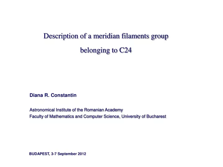 description of a meridian filaments group