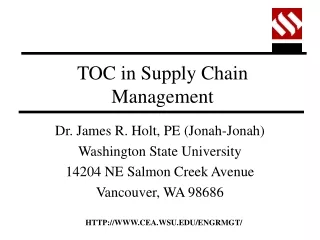 TOC in Supply Chain Management