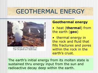 GEOTHERMAL ENERGY