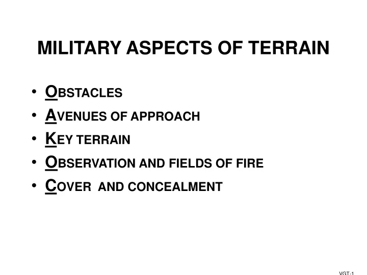 military aspects of terrain