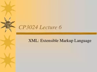 CP3024 Lecture 6