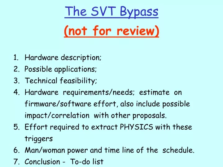 the svt bypass not for review hardware