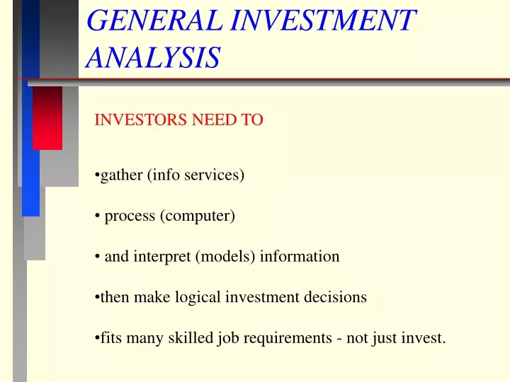 general investment analysis