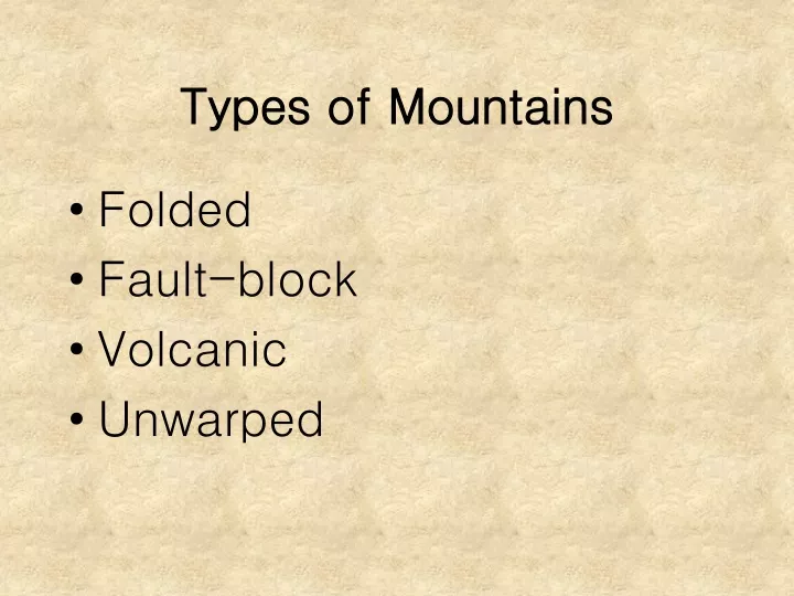 types of mountains