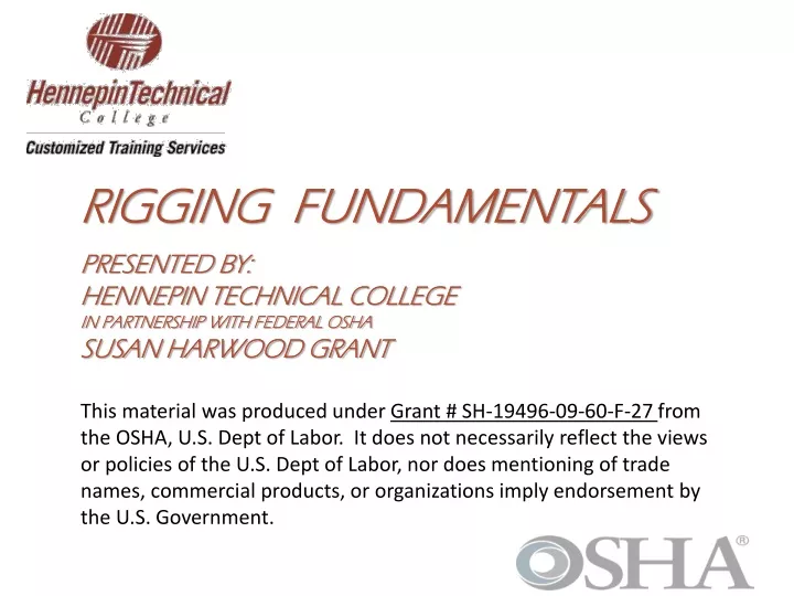 rigging fundamentals presented by hennepin