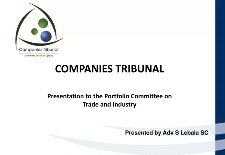 companies tribunal presentation to the portfolio