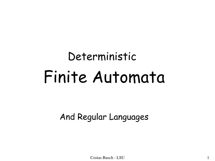 deterministic finite automata and regular