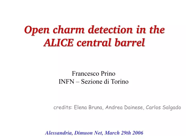 open charm detection in the alice central barrel