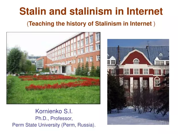 stalin and stalinism in internet teaching the history of stalinism in internet