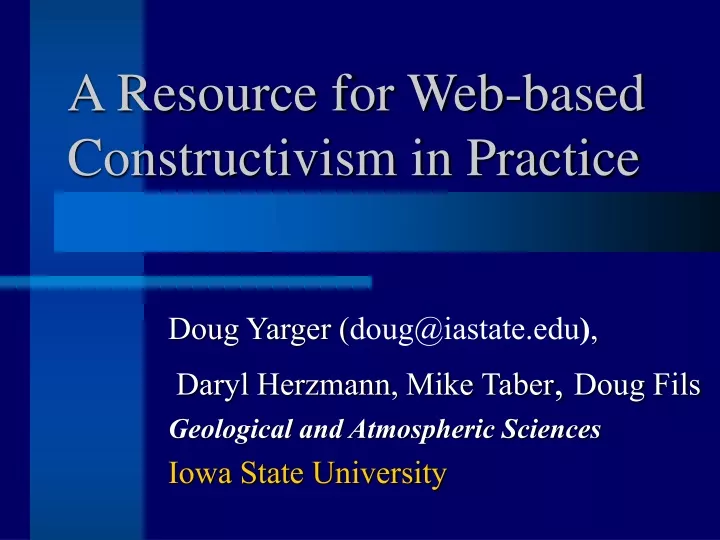 a resource for web based constructivism in practice
