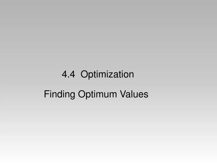 4 4 optimization