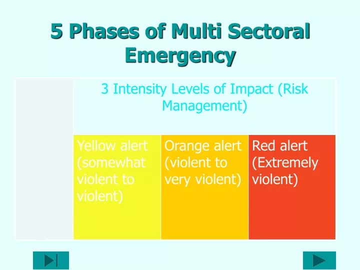 5 phases of multi sectoral emergency