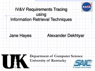 IV&amp;V Requirements Tracing using Information Retrieval Techniques