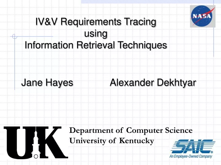 iv v requirements tracing using information