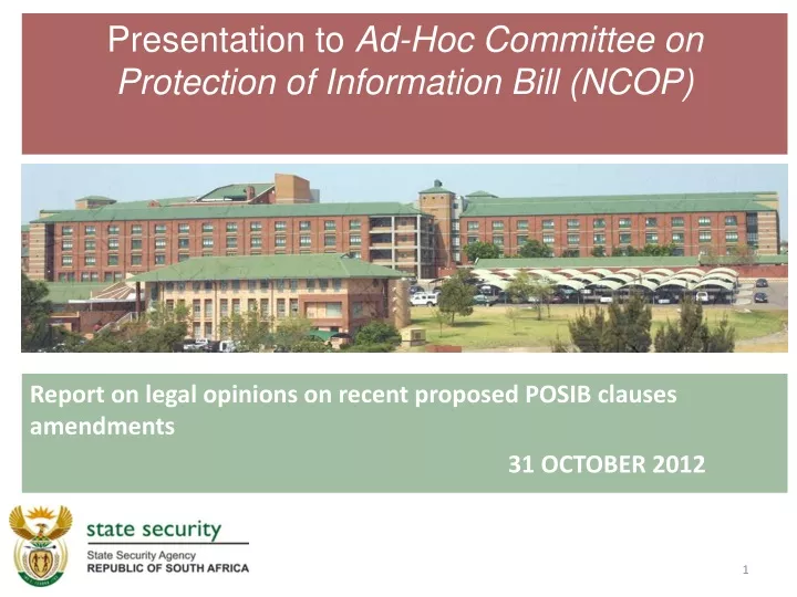 presentation to ad hoc committee on protection