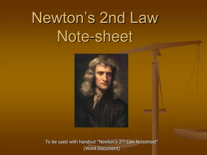 newton s 2nd law note sheet