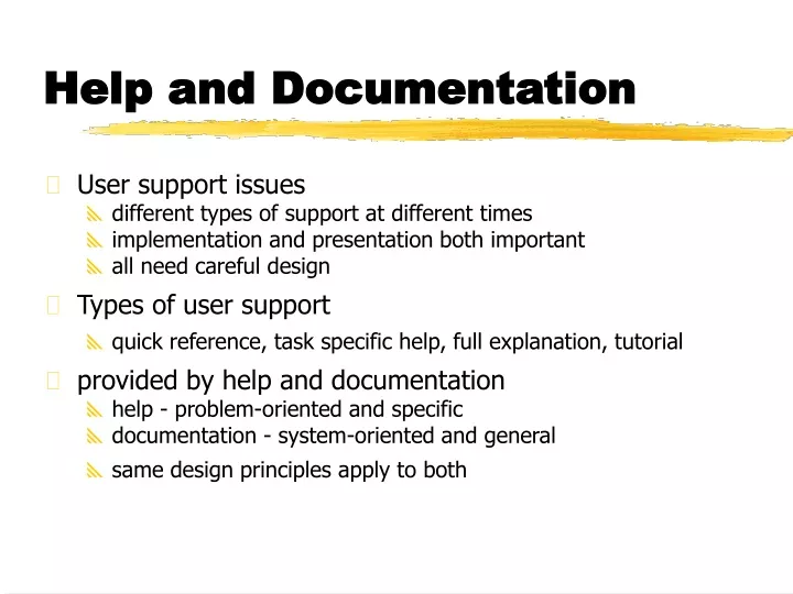 help and documentation