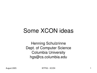 Some XCON ideas