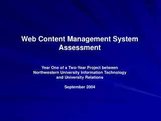 Web Content Management System Assessment