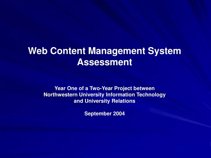 web content management system assessment year