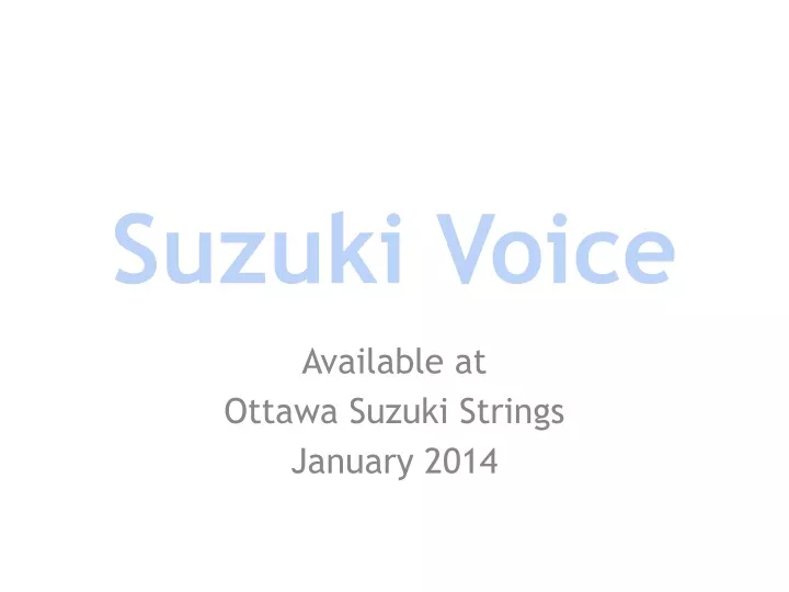suzuki voice