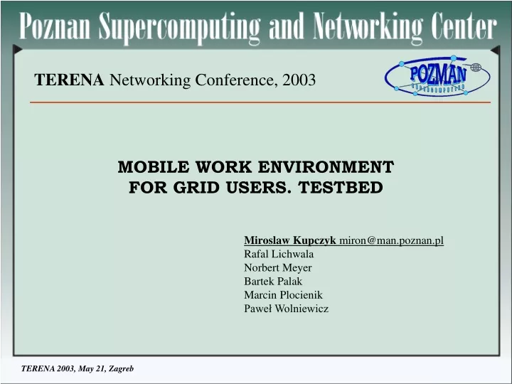 terena networking conference 2003
