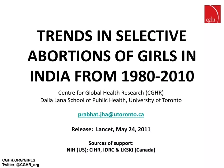 trends in selective abortions of girls in india
