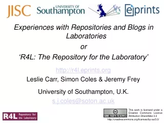 Experiences with Repositories and Blogs in Laboratories or