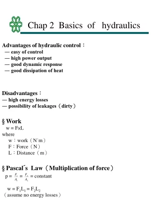 Chap 2  Basics  of   hydraulics