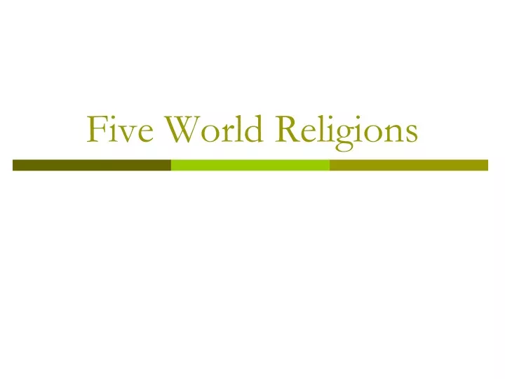 five world religions