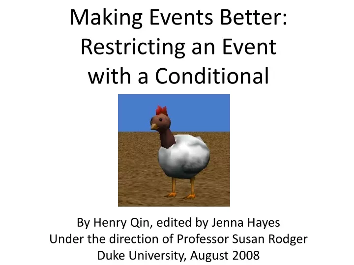 making events better restricting an event with