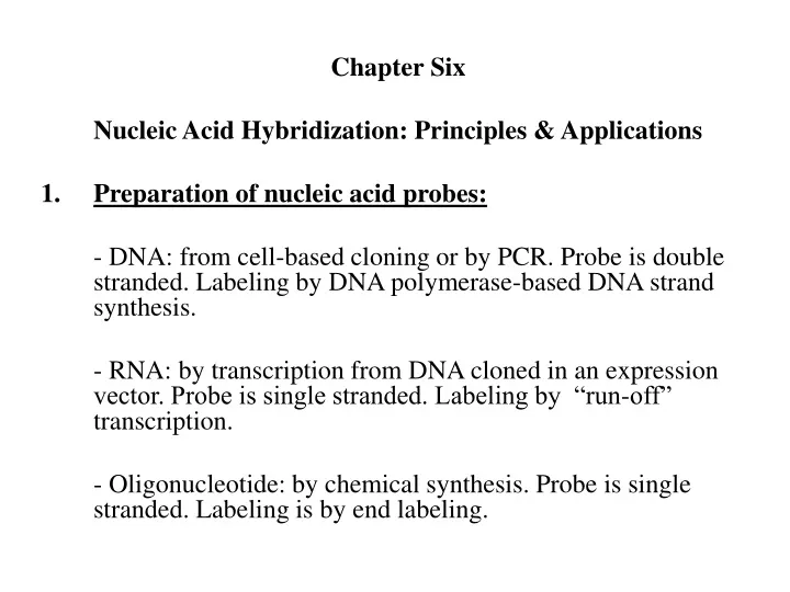 chapter six nucleic acid hybridization principles