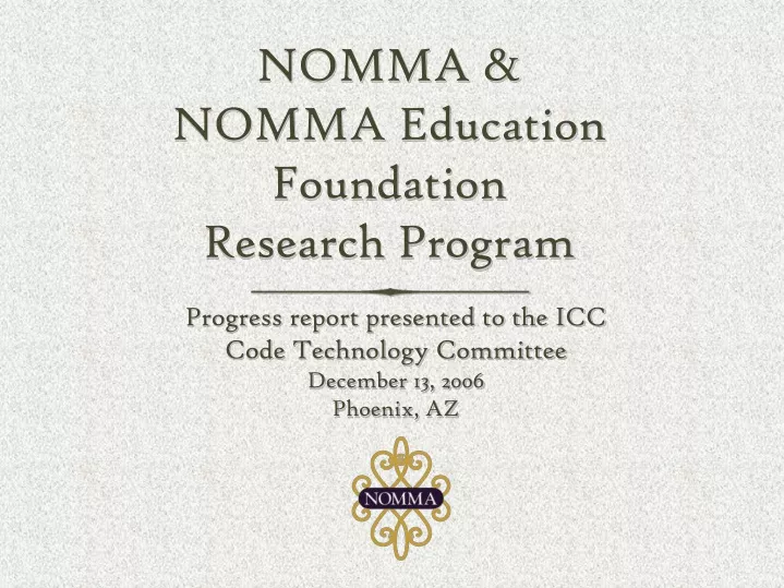 nomma nomma education foundation research program