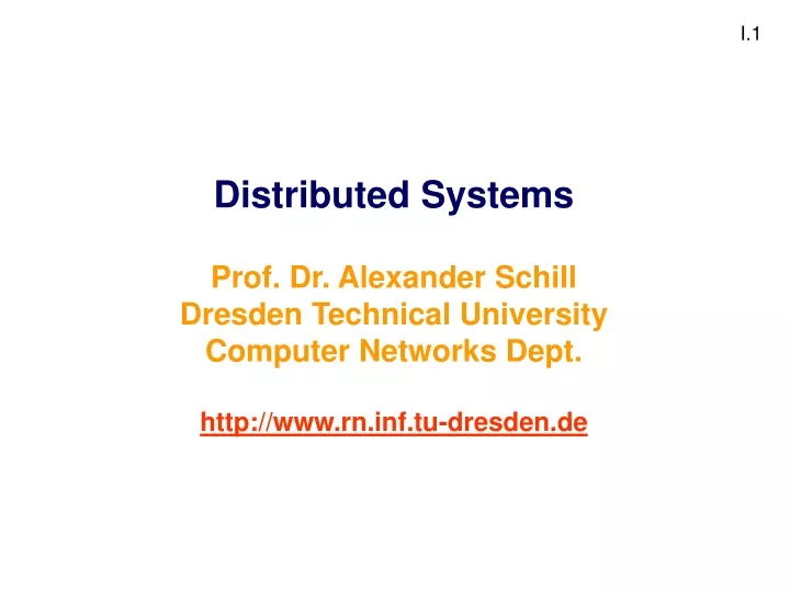 distributed systems prof dr alexander schill