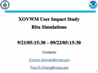 XOVWM User Impact Study Rita Simulations 9/21/05:15:30 – 09/22/05:15:30