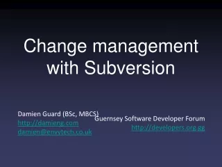 Change management with Subversion