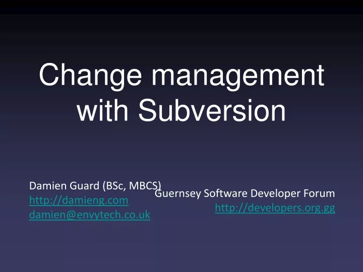 change management with subversion