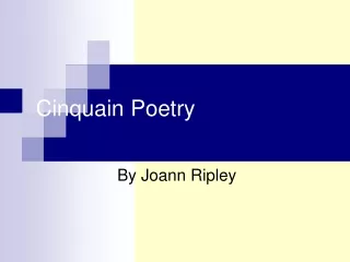 Cinquain Poetry