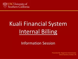 Kuali Financial System  Internal Billing Information Session