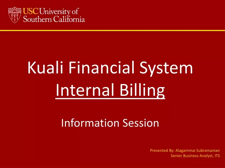 kuali financial system internal billing