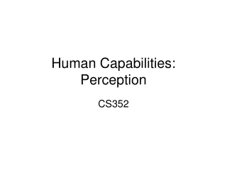 Human Capabilities: Perception