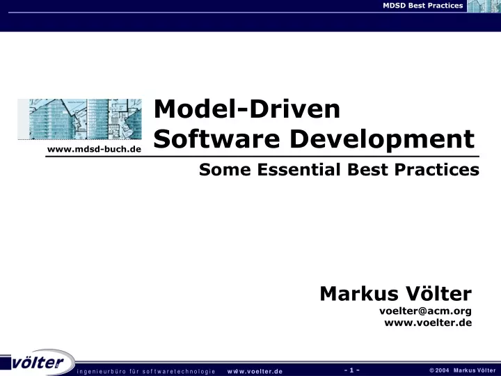model driven software development