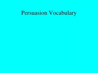 Persuasion Vocabulary