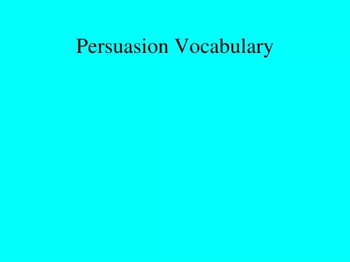 persuasion vocabulary